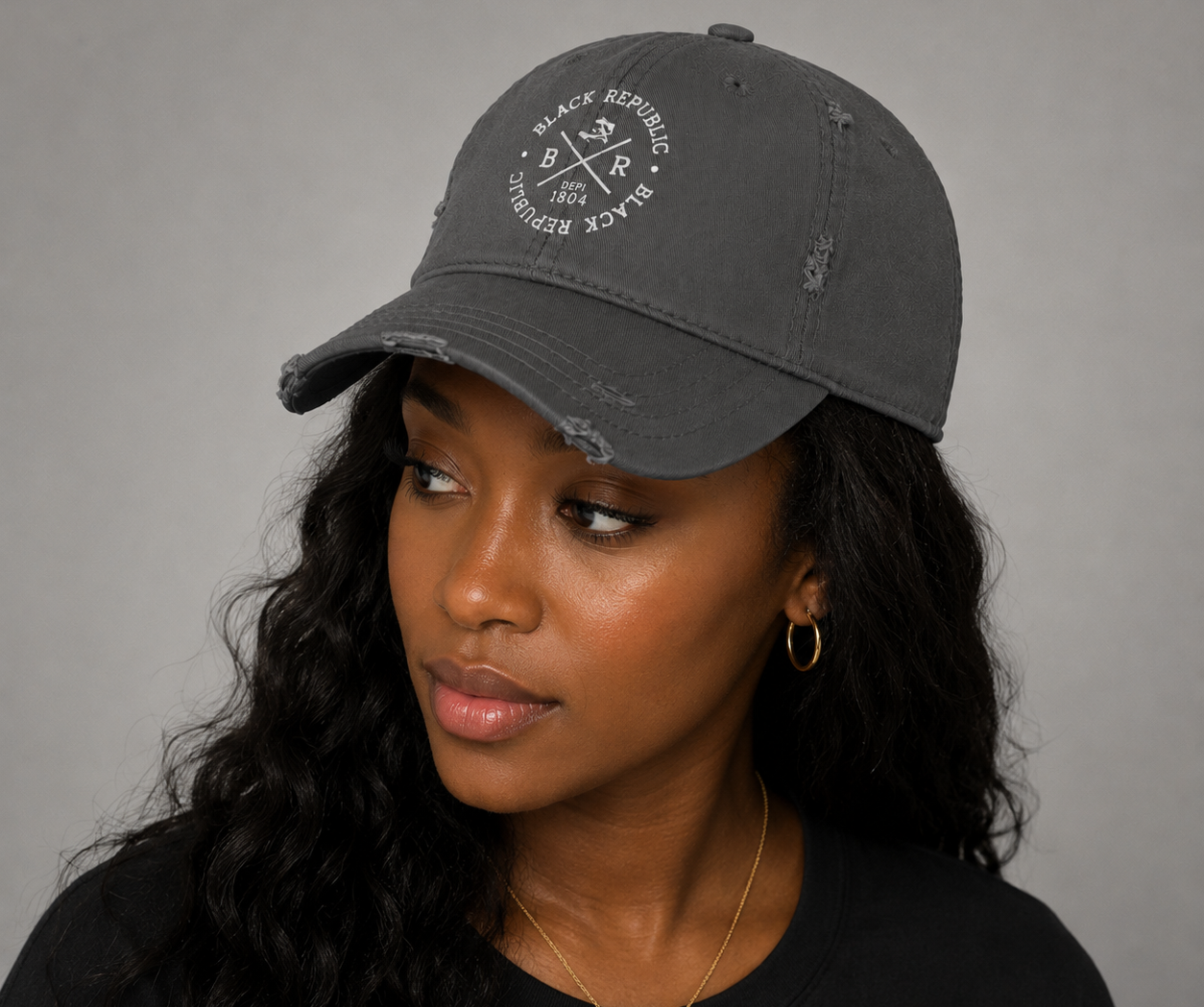 BLACK REPUBLIC DEPI 1804 Distressed Dad Hat
