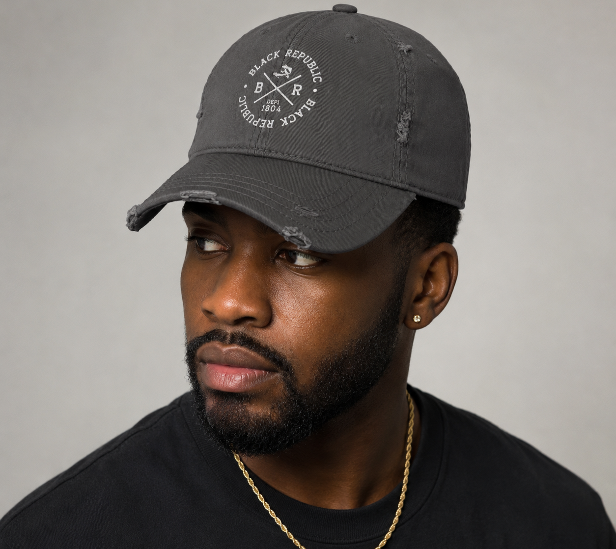 BLACK REPUBLIC DEPI 1804 Distressed Dad Hat