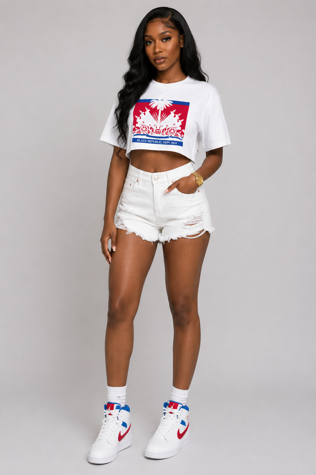 BLACK REPUBLIC DEPI 1804 CROP TOP TEE